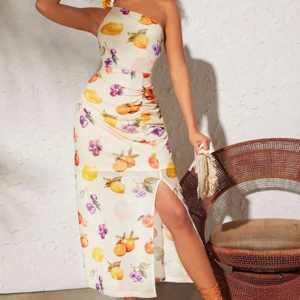 Floral One-Shoulder Dress
